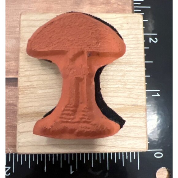 HTF All About Paper LLC 2003 Mushroom Rubber Stamp Wood Mounted Craft Supply - Picture 3 of 7